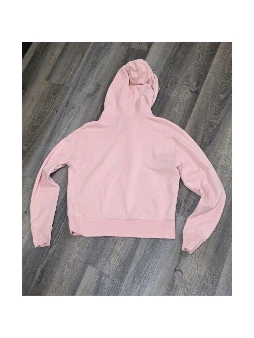 Calvin Klein Women's Pink Sweet Capuche Femme Crop Hoodie Medium Logo Sweatshirt - Picture 3 of 10